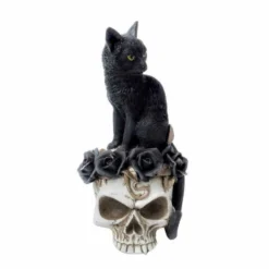 Decoration ALCHEMY GOTHIC - Black Cat & Skull -Figures Sales Store grimalkins ghost002