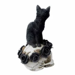 Decoration ALCHEMY GOTHIC - Black Cat & Skull -Figures Sales Store grimalkins ghost003