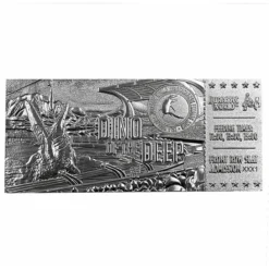 Decoration Jurassic World - Replica Mosasaurus Ticket - Silver Plated