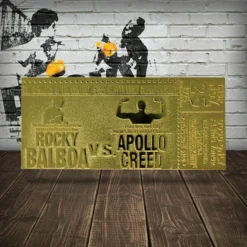 Decoration Rocky II - Replica Superfight II Ticket - Gold Plated -Figures Sales Store x fntk rocky 102g e